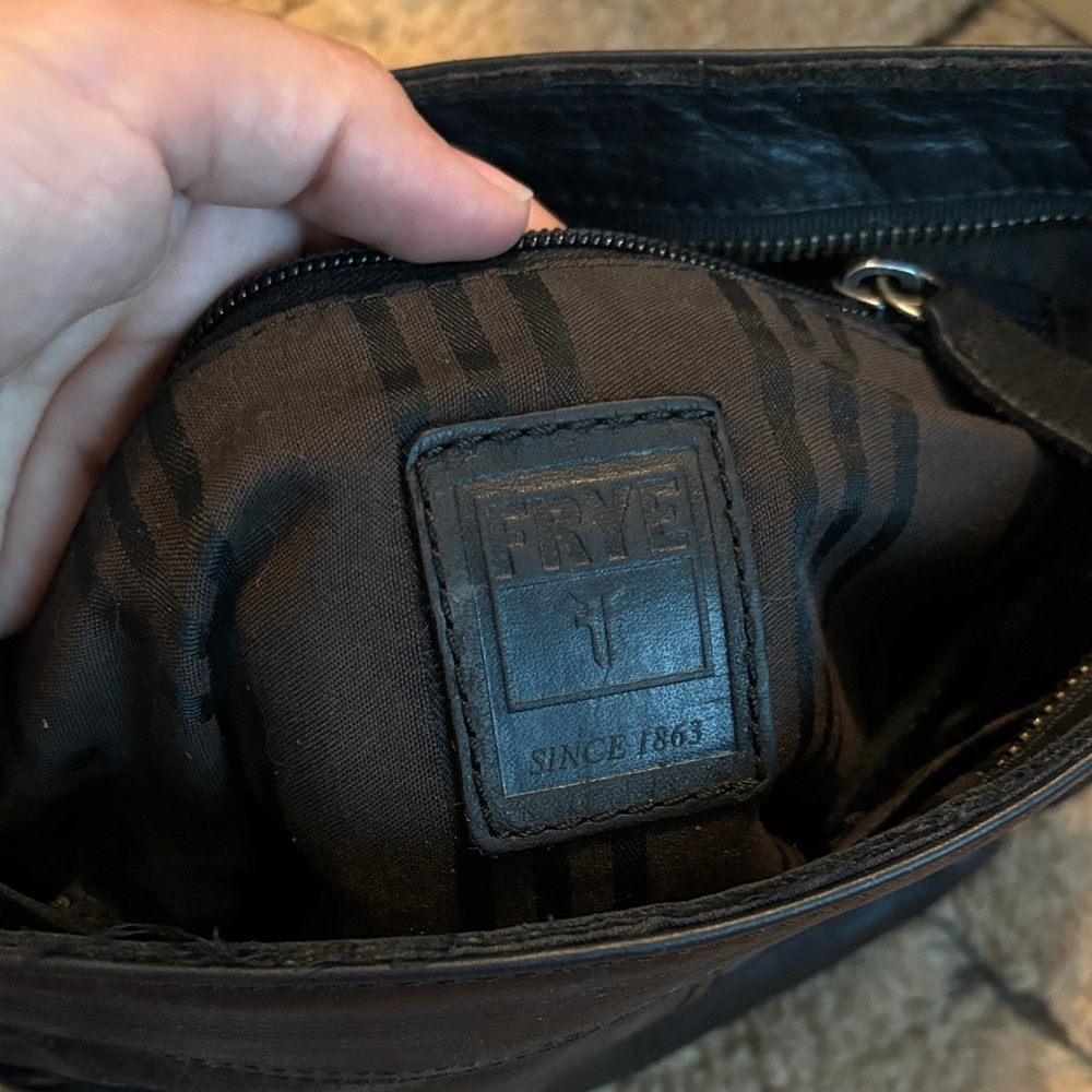 Frye Black Leather Crossbody Bag with Buckle Details - Picture 4 of 5